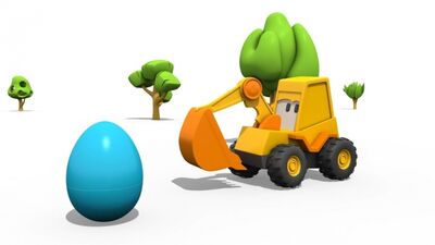 3d мультик про Экскаватор Масю и яйцо с сюрпризом. Собираем Гусеничный Экскаватор из конструктора