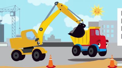 Песенки для детей - Экскаватор - Синий трактор - развивающая песенка про машинки