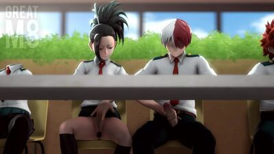 Momo Yaoyorozu and Todoroki - mutual masturbation Boku No Hero Academia 3d hentai pron [Greatm8]
