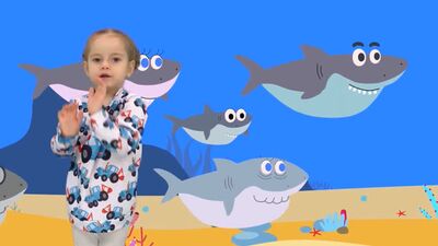 Акулёнок я туруруру с девочкой , детская песня Disco - BABY Shark by