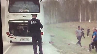 Возгорание автобуса