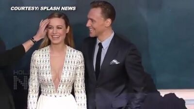 Tom Hiddleston caught looking at Brie Larson's cleavage