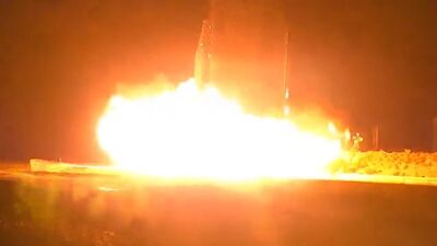 S20 breathes fire for the first time. RVac 5 preburner test on @LabPadre Rover Cam. Zeus s