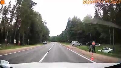 Авария на трассе М3 Минск - Витебск в Логойском районе.