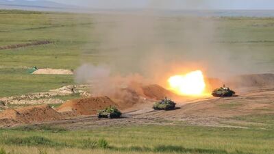 Активная фаза двустороннего учения общевойсковых объединений ВВО на полигоне Цугол