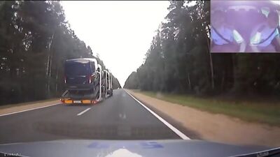 Жёсткая погоня за пьяным дальнобойщиком