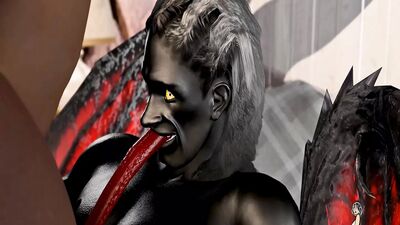 Церковная дама с большой попкой трахается с демоном с мясистым членом