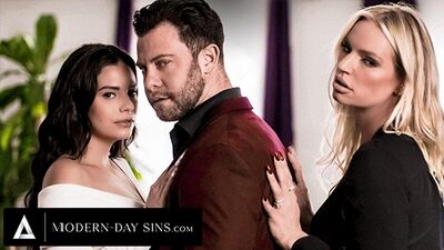 Современные грехи - неверный муж трахает скрытую госпожу в тайне, пока жена ждет в другой комнате