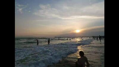 4 июля пляж Бригантина Аквамарин закат