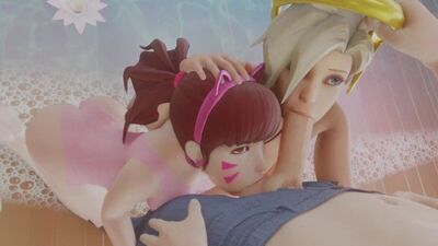 Dva & Mercy Beach (4K) - 3D Porn / 3Dポルノ