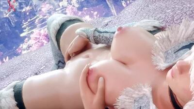 (Sound)Kirin Armor Ela solo [Monster Hunter: World;Porn;Hentai;Tits;Masturbation;Pussy;R34;Blender;порно;секс;соло]