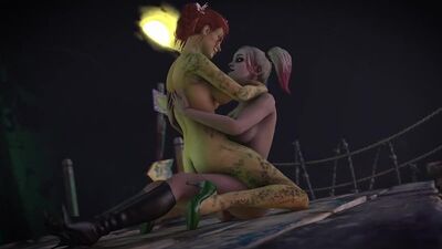 (Sound)Harley Quinn&Poison Ivy futanari on female [DC;Porn;Hentai;Dickgirl;R34;Sex;SFM;порно;секс;футанари;харли]