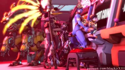 (Sound)MErcy&D.Va&Widowmaker&Symmetra futanari on female orgy [Overwatch;Porn;Hentai;R34;Sex;SFM;порно;секс;фута]