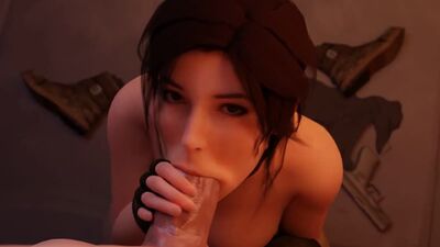 Lara Croft - handjob; masturbation; oral sex; minet; blowjob; deepthroat; facefuck; lipfuck; 3D sex porno hentai; [Tomb Raider]