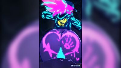 Akali KDA - gif; animation; big ass; doggystyle; touched ass; orgasm; 3D sex porno hentai; [League of Legends]