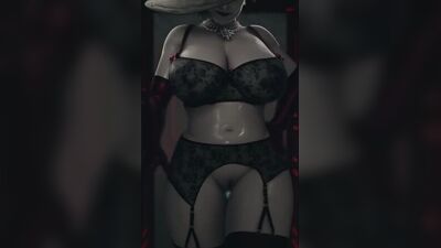 (Sound)Alcina Dimitrescu female solo walking ver.2 [Resident Evil: Village;Porn;Hentai;Big tits;R34;Sex;Blender;порно;соло;секс]