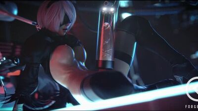 (Sound)Yorha 2B futanari solo masturbation ver.Loop [NieR: Automata;Porn;Hentai;Dickgirl;R34;Blender;порно;секс;футанари;соло]