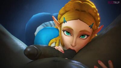 Princess Zelda - BBC; oral sex; minet; blowjob; deepthroat; facefuck; lipfuck; elf; 3D sex porno hentai; [The Legend of Zelda]
