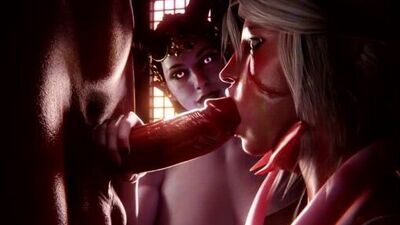(Sound) Succubus & Cirilla futanari on female oral [The Witcher 3;Porn;Hentai;Dickgirl;R34;Sex;Blender;Ведьмак;футанари]