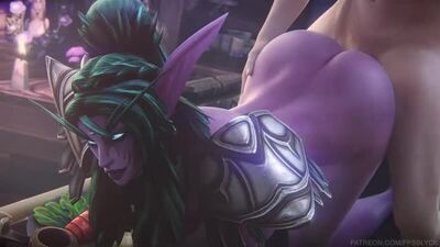 Tyrande Whisperwind - night elf; doggystyle; netorare; betrayal; big butt; big ass; 3D sex porno hentai; [World of Warcraft]