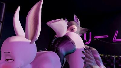 Furry yiff Beastars Legosi Haru and Juno porn sex