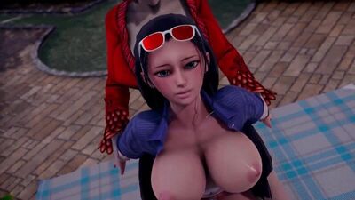 Nico Robin x Boa Hancock - futanari; yuri; lesbian; oral sex; blowjob; doggystyle; 3D sex porno hentai; [One Piece]