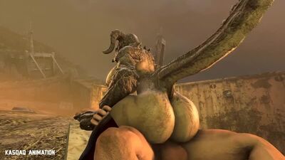 3d Yiff by kasdaq Furry Porn Sex E621 FYE female deathclaw slut latex stockings fallout r34 cowgirl