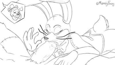 2d yiff by MandyFoxy Furry Porn Sex E621 FYE Straight Vanny Bunny girl blowjob Deepthroat Fnaf r34