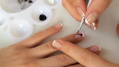 Французский Маникюр. Стрекоза на ногтях. Nail Art Designs