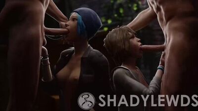 Maxine (Max Caulfield) x Chloe Price - NSFW; gif; animation; blowjob; 3D sex porno hentai; (by @ShadyLewds) [Life is Strange]