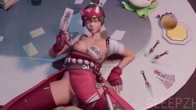 Kiriko - NSFW; missionary; vaginal penetration; big tits; big boobs; 3D sex porno hentai; (by @sleepzhour) [Overwatch]