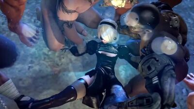 3D Hentai Nier Automata Monster, Human and Robots 720p Rule 34 Video GangBang Creampie