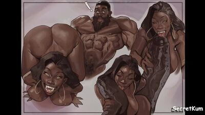 Распутная черная богиня на охоте