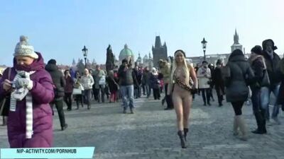 Публичная прогулка, в обнаженном виде