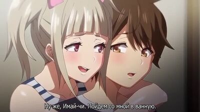 Аниме. Хентай порно. Две симпатичные тянки соблазняют молодого парня