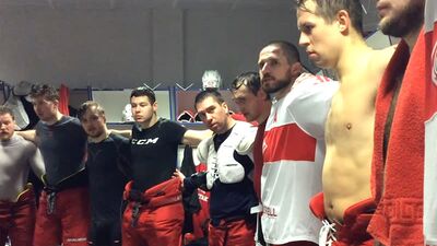 Раздевалка после победы в Сочи