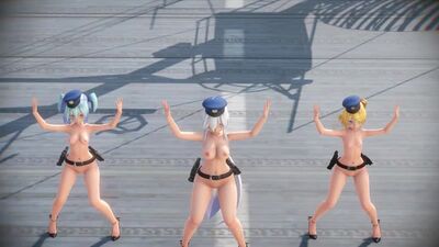 MMD R-18 [EROTIC] Police Haku & Miku & Rin Gentleman Author Orion Dobledosis