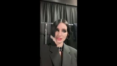 Meadow Walker backstage at Givenchy FW21