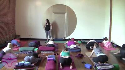 Yoga Class Students Black Thong 1-08