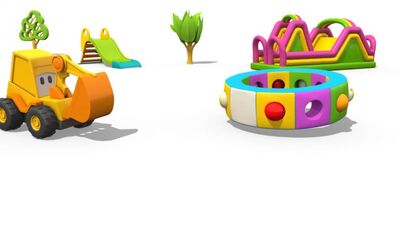 Мультик про Экскаватор Масю Веселая карусель - Учим Фрукты, развивающий мультик для малышей