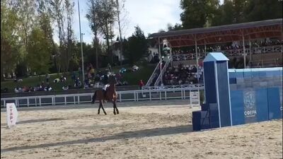 Вадим Черевань преодолевает 190 см на Кубке Губернатора Тульской области в КСК "Грумант"