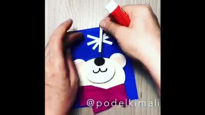 Зимние поделки — аппликация «Зима на носу»