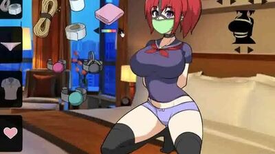 Bondagames, связанная с кляпом во рту