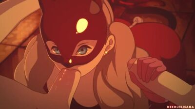 Ann Takamaki threesome blowjob & handjob with ejaculation | Persona 5 2d hentai pron