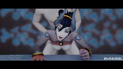 Mercy (Devil) x D.Va - behind sex; doggystyle; vaginal fucked; oral sex; minet; blowjob; cumshot 3D sex porno hentai [Overwatch]