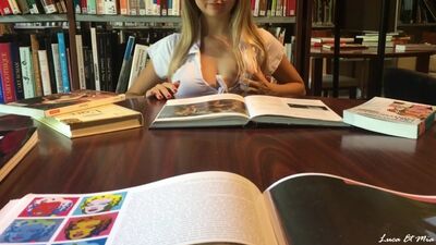 [ LucaXMia ] Risky Public Sex At The French High School Library - Amateur